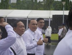 Hujan Tak Surutkan Semangat, Wali Kota dan Wakil Wali Kota Metro Jalani Gladi Bersih di Jakarta